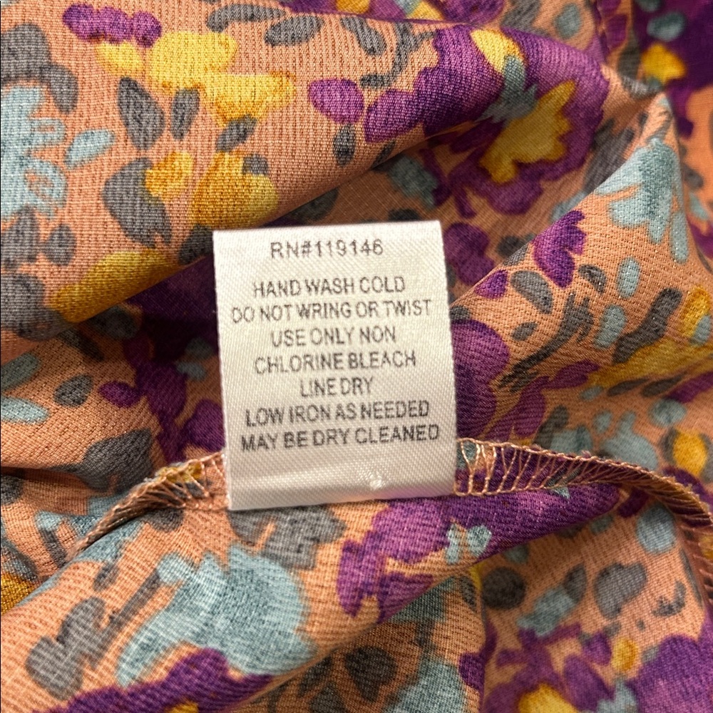 Jodifl Can't Change Purple Ditsy Floral Long Sleeve Feminine Blouse Size Small - Picture 12 of 12